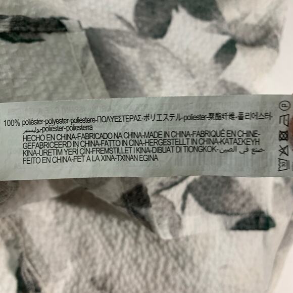 Zara S Mens Gray Resort Shirt Floral Abstract Pattern Short Sleeves - Picture 9 of 10